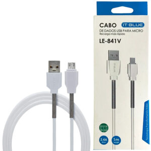 Cabo USB x Micro USB (V8) Turbo com Mola - IT Blue - LE-841V